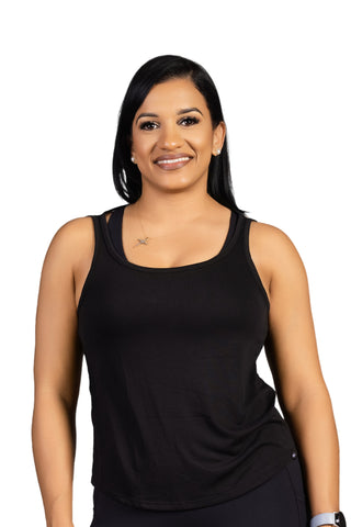 Agate Flowy Tank Top Black