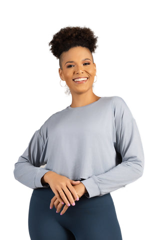 WILLOW LONG SLEEVE TOP BLUE