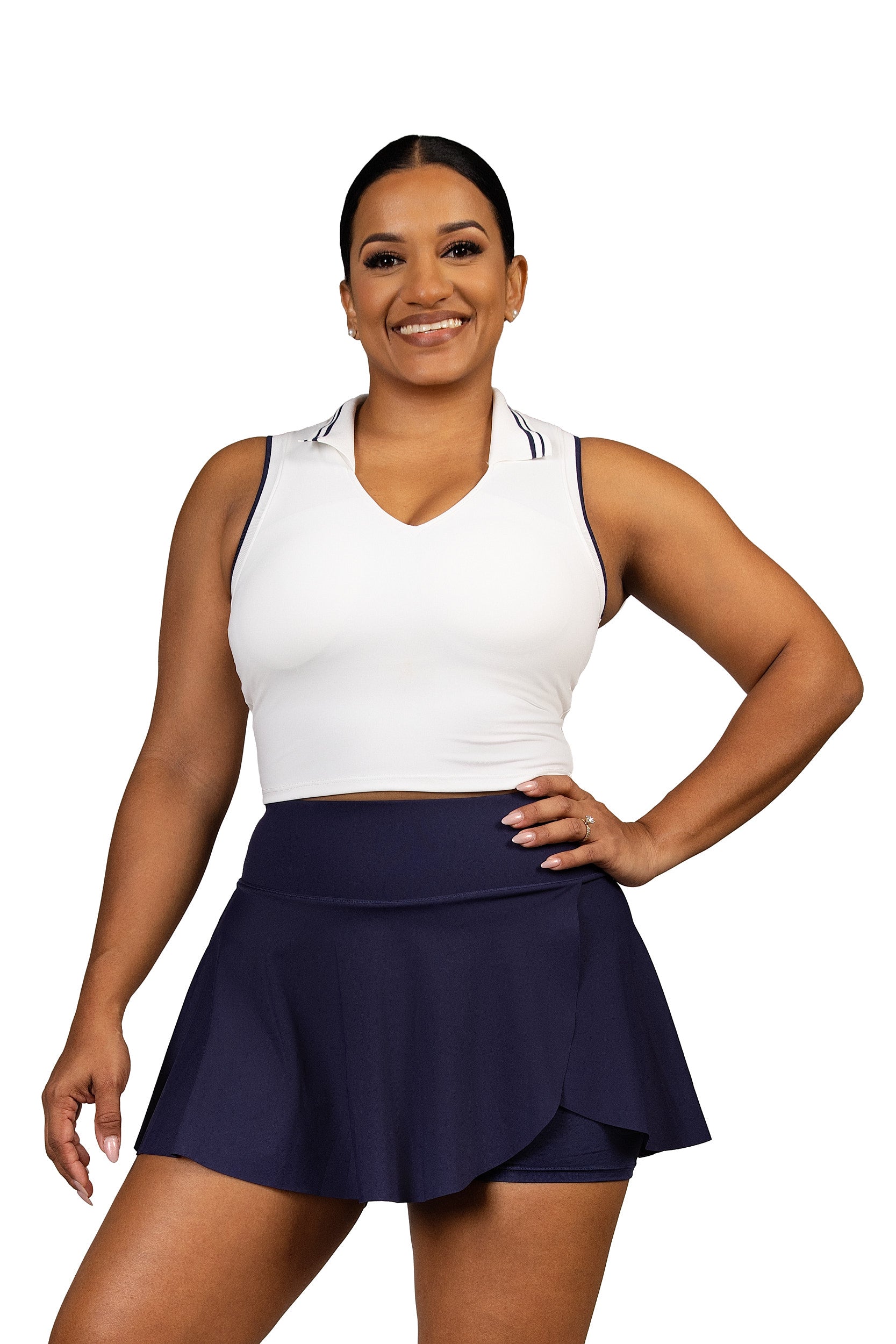 Match Point Tank White/Navy
