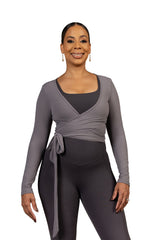 Aurora Wrap Top Light Grey