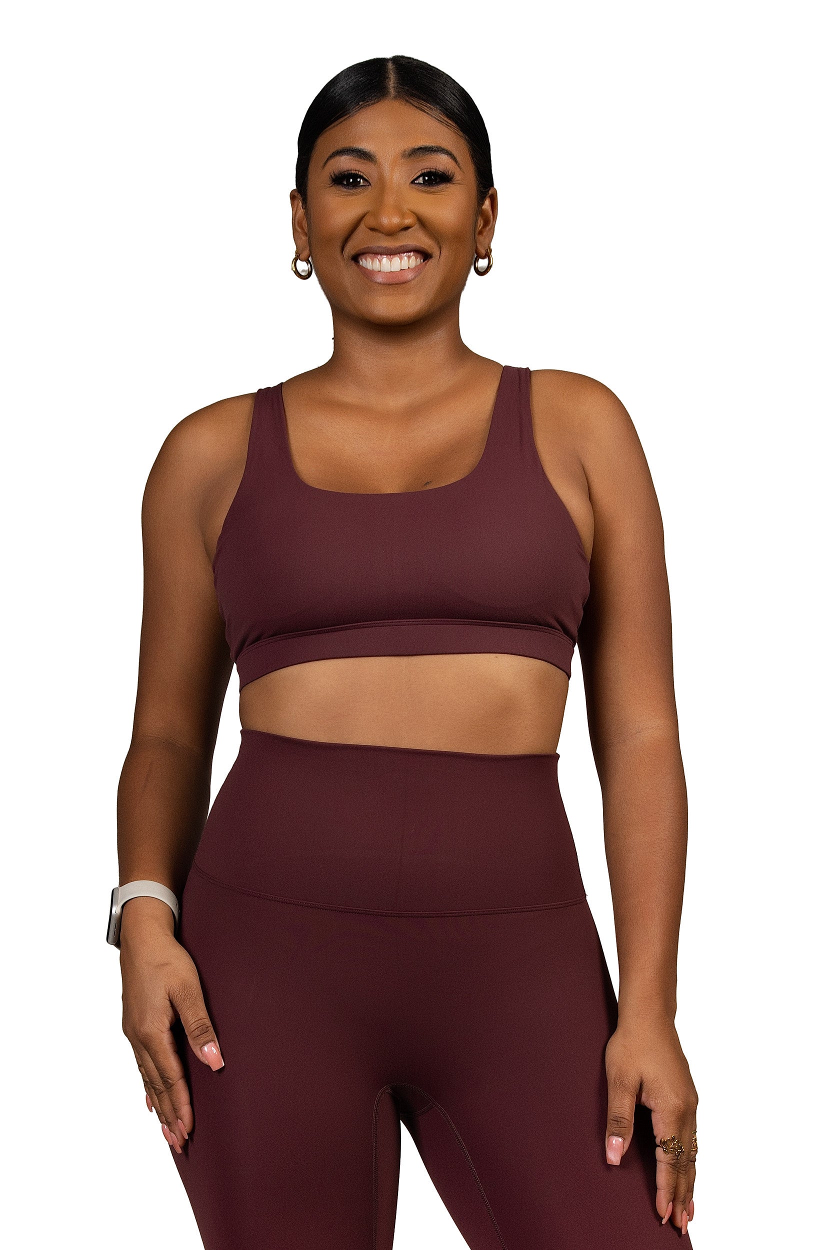 Double Take Sport Bra Wine