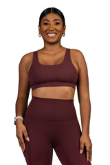 Double Take Sport Bra Wine