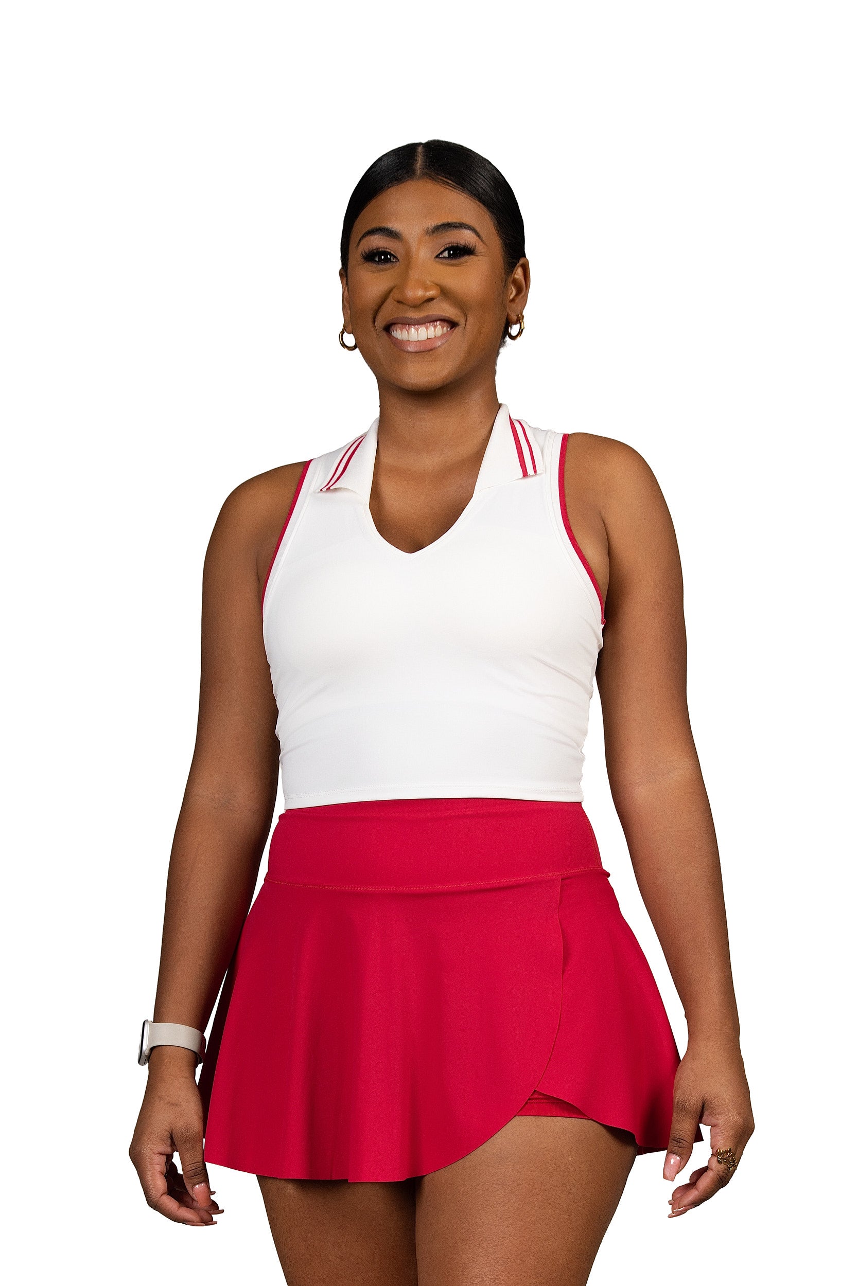 Match Point Tank White/Pink