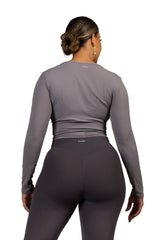 Aurora Wrap Top Light Grey