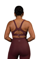 Double Take Sport Bra Wine