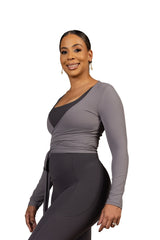 Aurora Wrap Top Light Grey