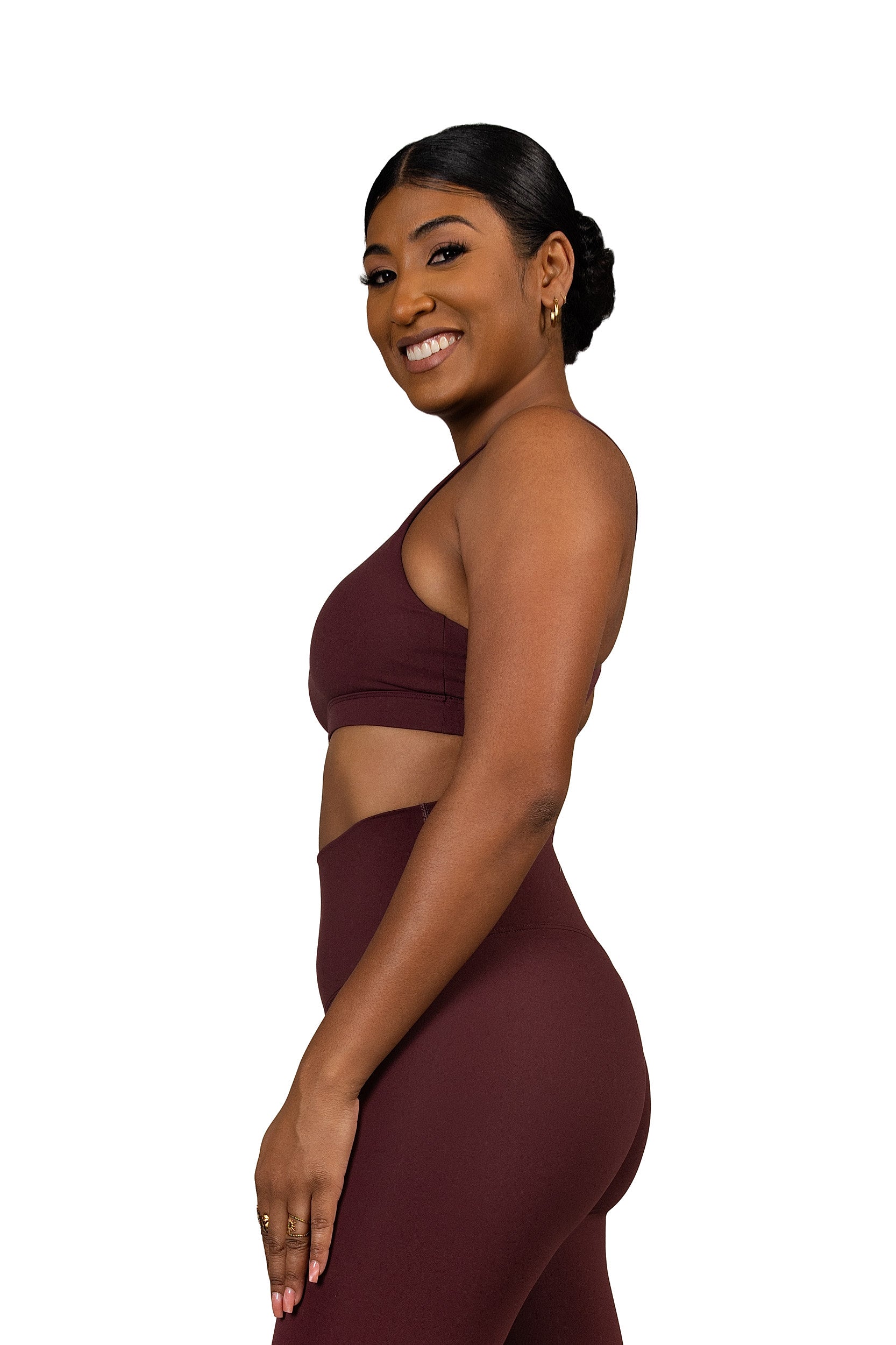 Double Take Sport Bra Wine