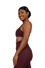 Double Take Sport Bra Wine