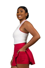 Match Point Tank White/Pink