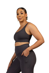 In Sync Sports Bra Charcoal Grey