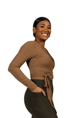 Aurora Wrap Top Brown