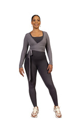 Aurora Wrap Top Light Grey