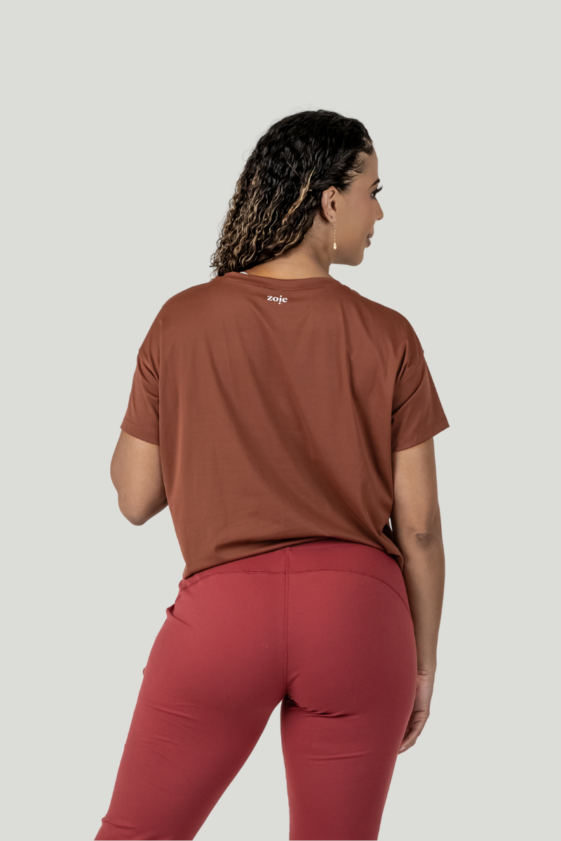 Abby Crop Tee Brick Red