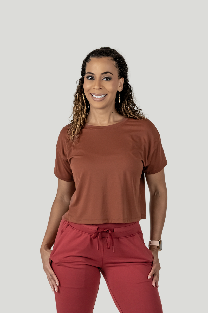 Abby Crop Tee Brick Red