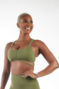 Harper Sport Bra Olive Green