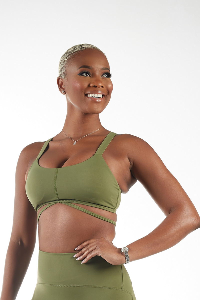 Harper Sport Bra Olive Green
