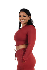 Luma Cropped Longsleeve Red