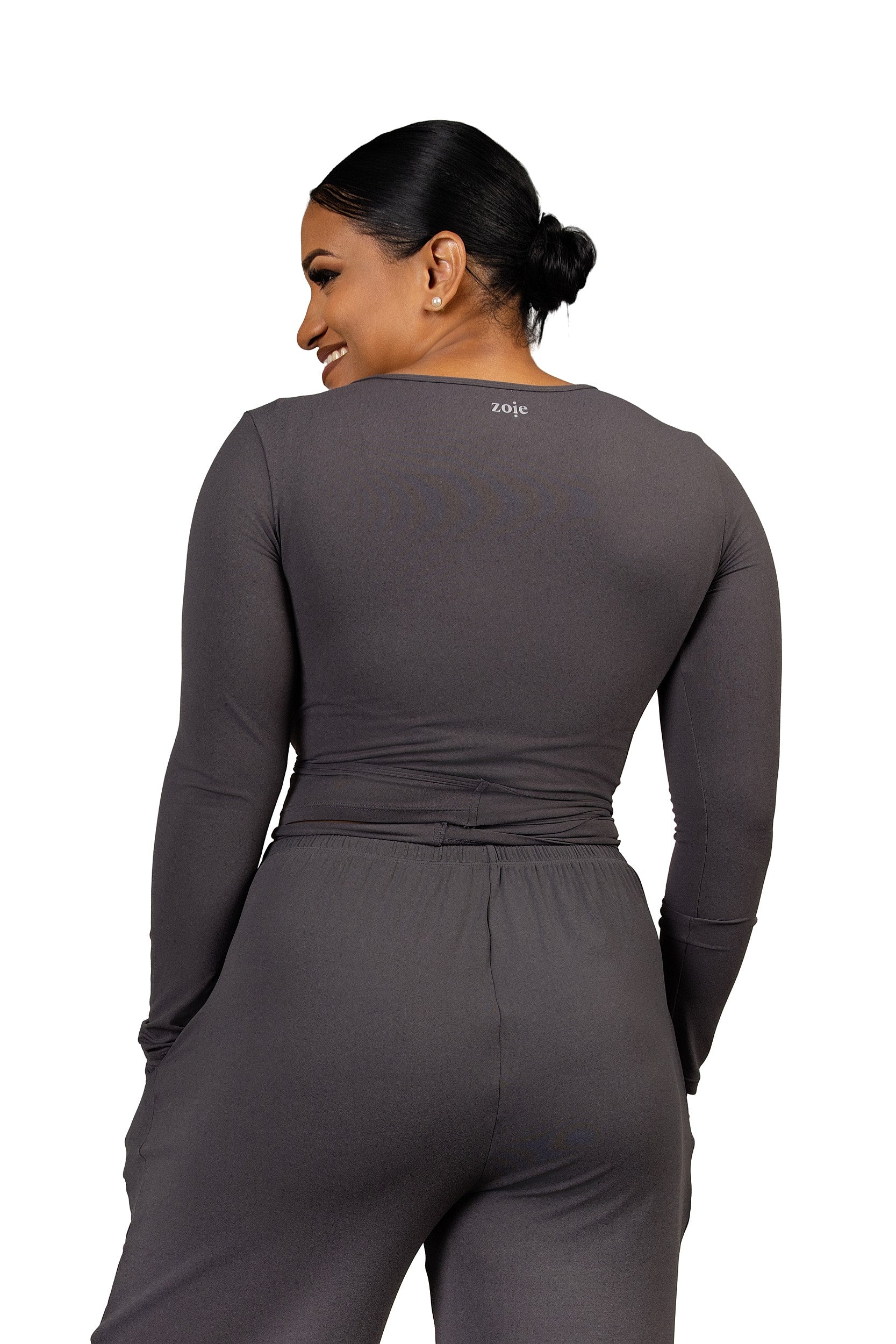 Aurora Wrap Top Grey