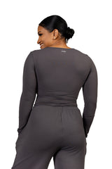Aurora Wrap Top Grey