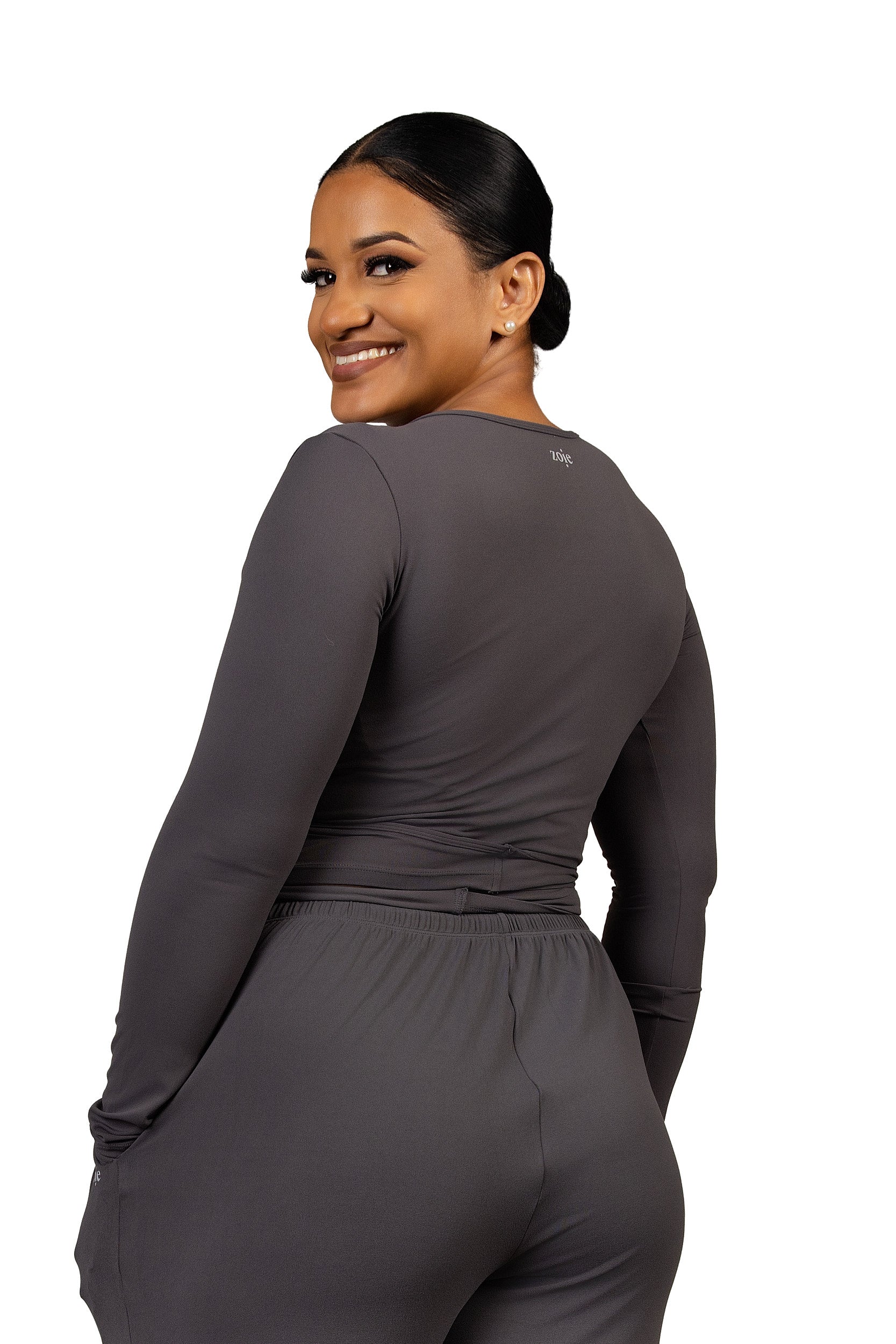 Aurora Wrap Top Grey