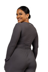 Aurora Wrap Top Grey