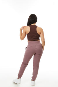Athena Ribbed Tank Brown