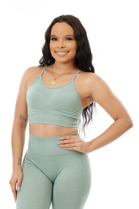 Daniella Seamless Sport Bra Been Green