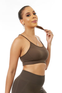 Daniella Seamless Sport Bra Brown