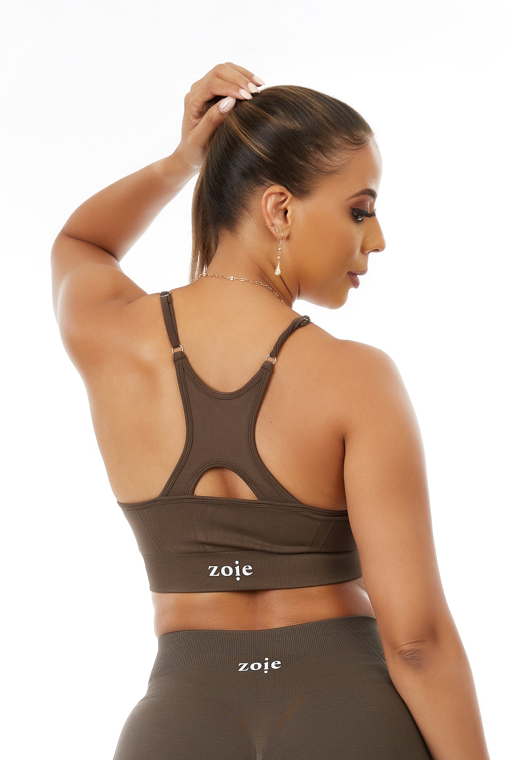 Daniella Seamless Sport Bra Brown