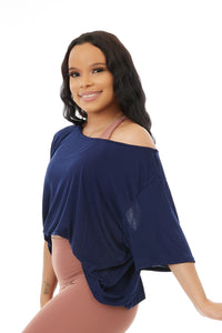 Flowy Tank Navy Blue  Crop