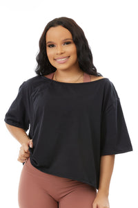 Flowy Tank Black Crop