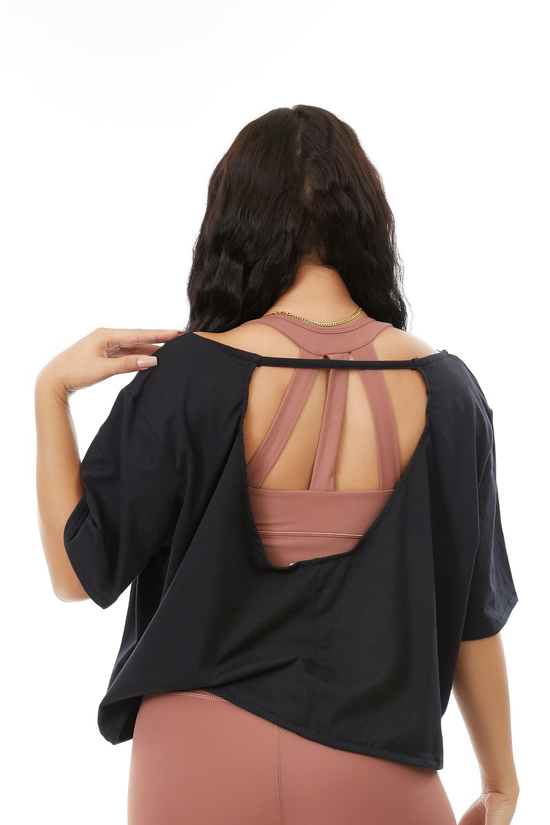 Flowy Tank Black Crop