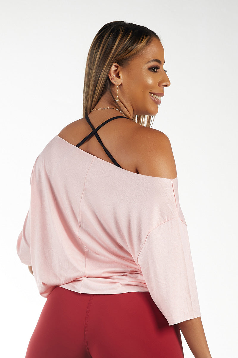 Off The Flowy Tank Light Pink Crop