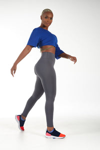 Off The Flowy Tank Royal Blue Crop