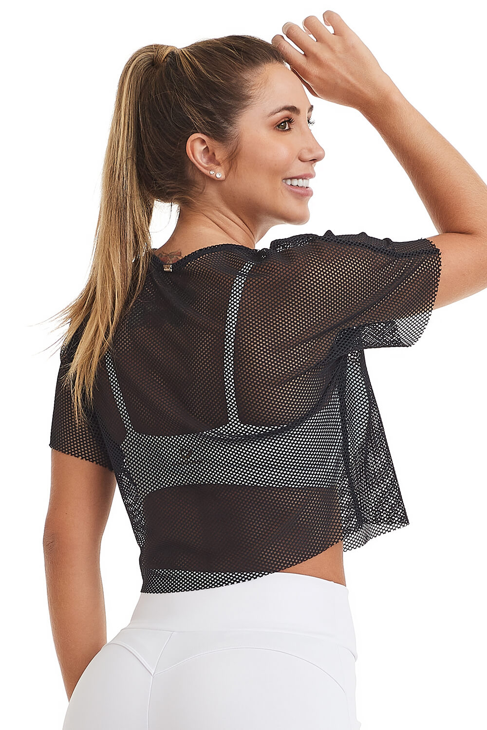 Cropped Classic Mesh Black