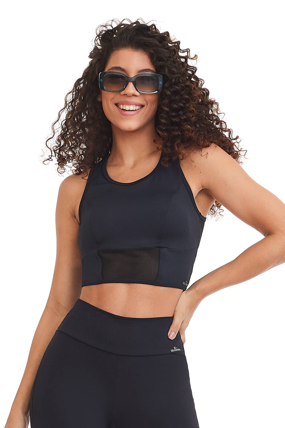 Top Cropped Breathe Black