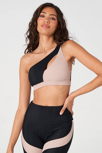 Sutra Bra Black/Taupe Rib