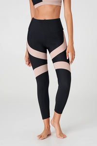 Cadence Legging Black Rib Taupe