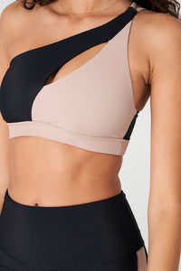 Sutra Bra Black/Taupe Rib