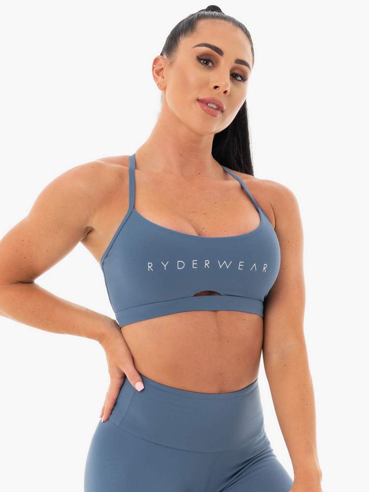 Staples Sport Bra Steel Blue