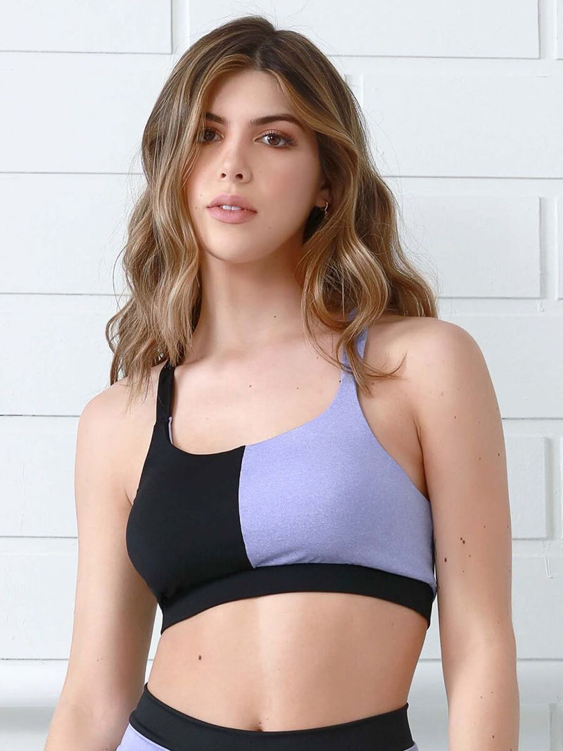 Charlize Black/Lilac Sport Bra